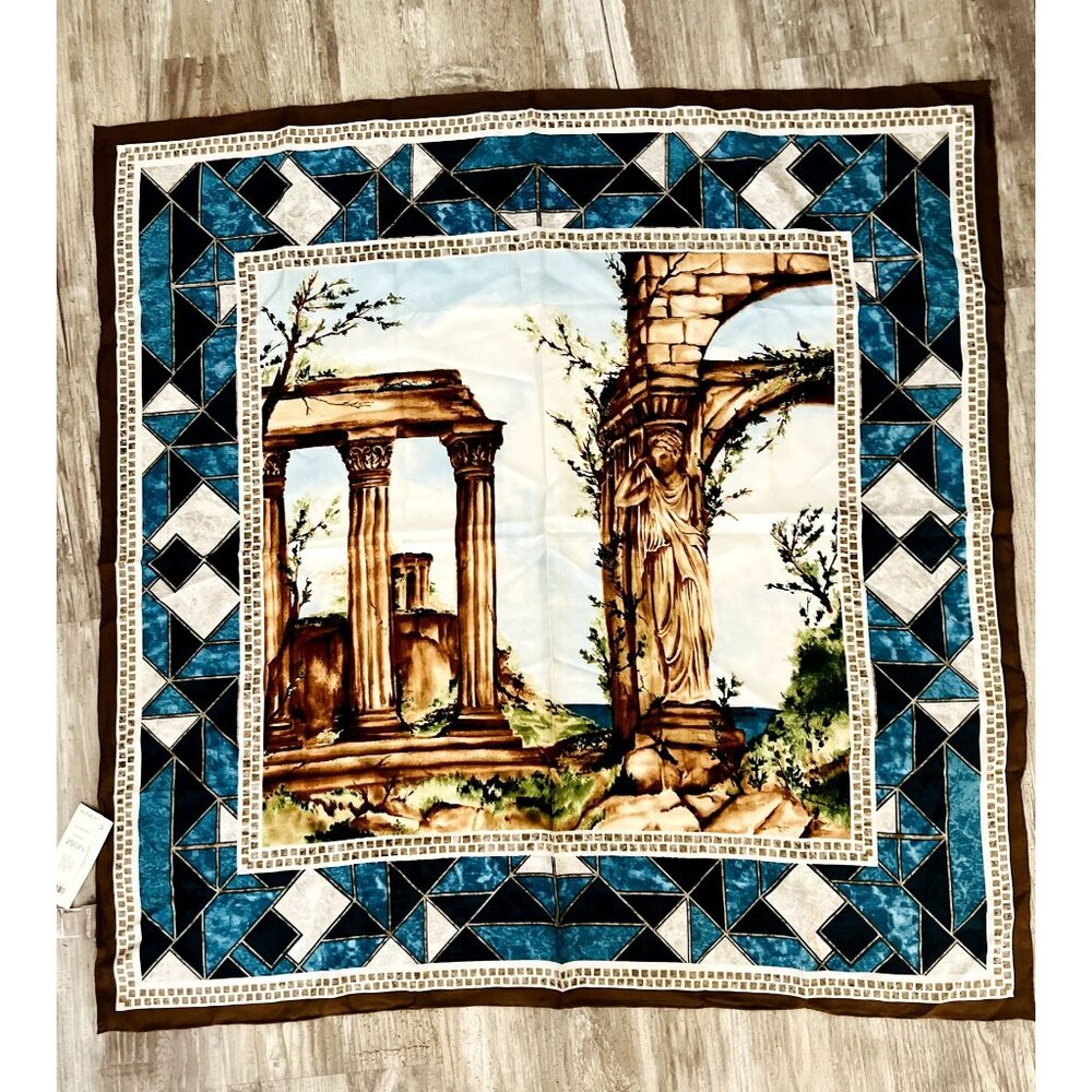 NWT Chico's 100% Silk Scarf Roman Print
